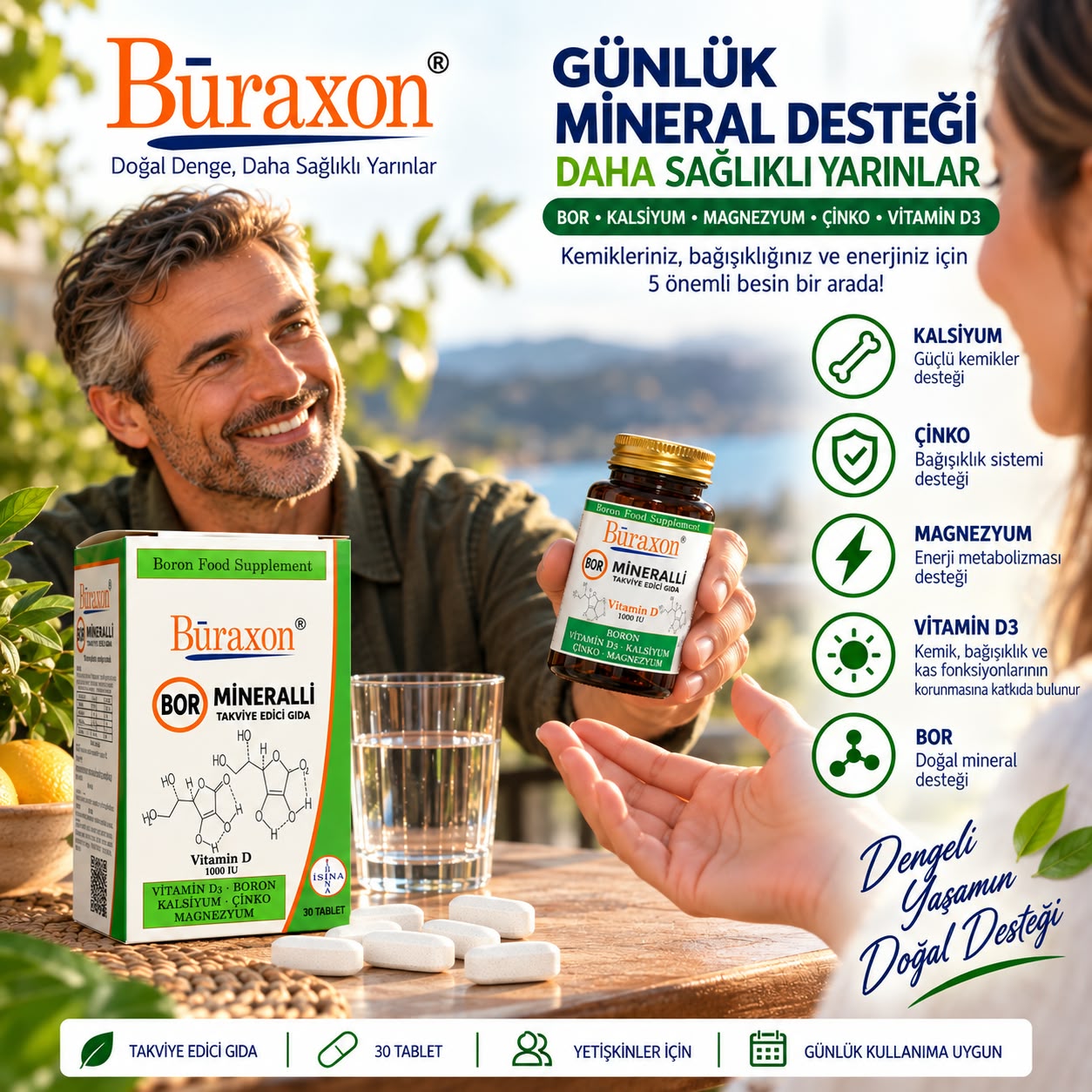 Bor Gıda Takviyesi Bor + D3 Tablet